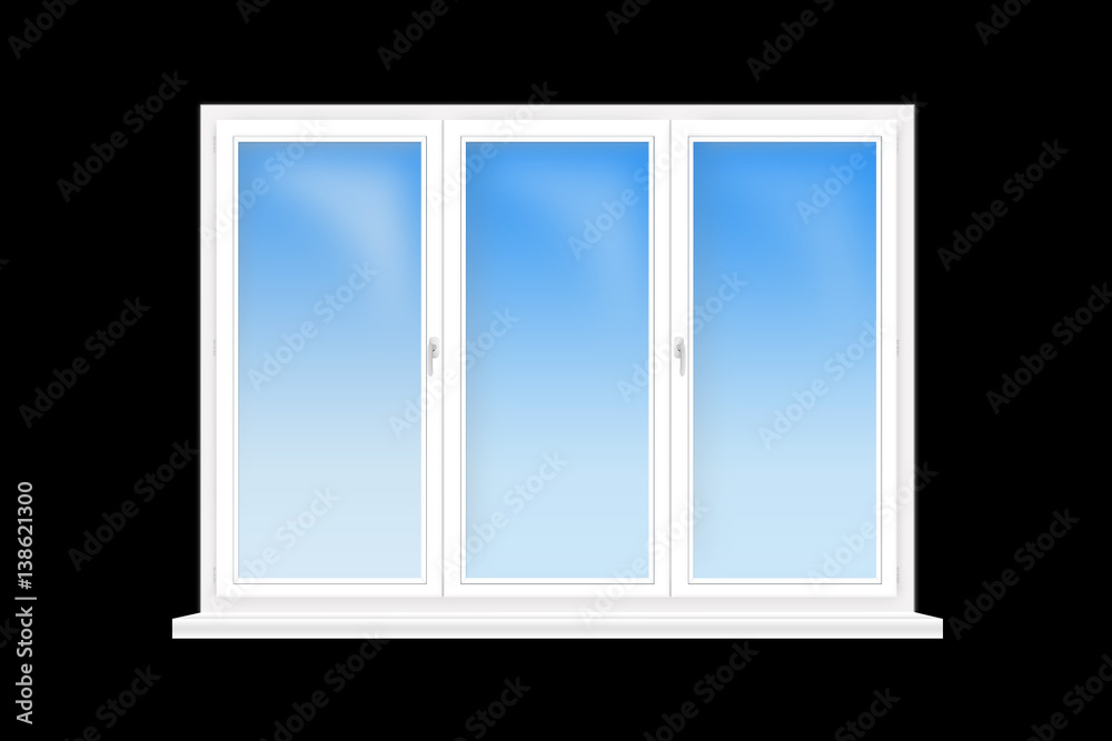 three-leaved window isolated on the black three-leaved window isolated on the black