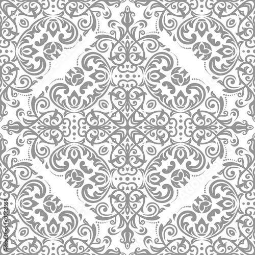 Damask vector classic pattern. Seamless abstract background with repeating elements. Orient background