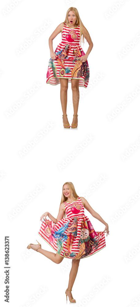 Collage of woman in fashion look isolated on white Collage of woman in fashion look isolated on white