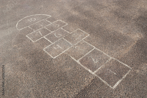 Childrens hopscotch at playground