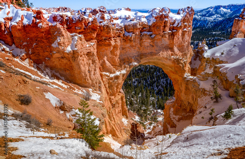 Canvas Print Natural Bridge arch in Bryce Canyon National Park in Utah