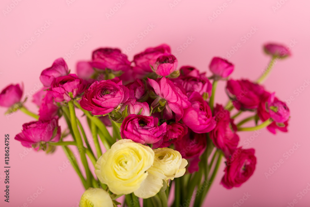 Beautiful bouquet of ranunculuses in a vase Beautiful bouquet of ranunculuses in a vase