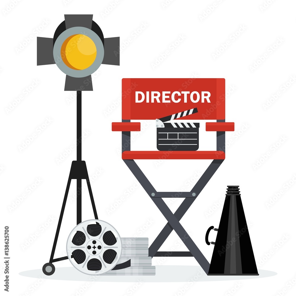 Naklejka premium director chair and spotlight