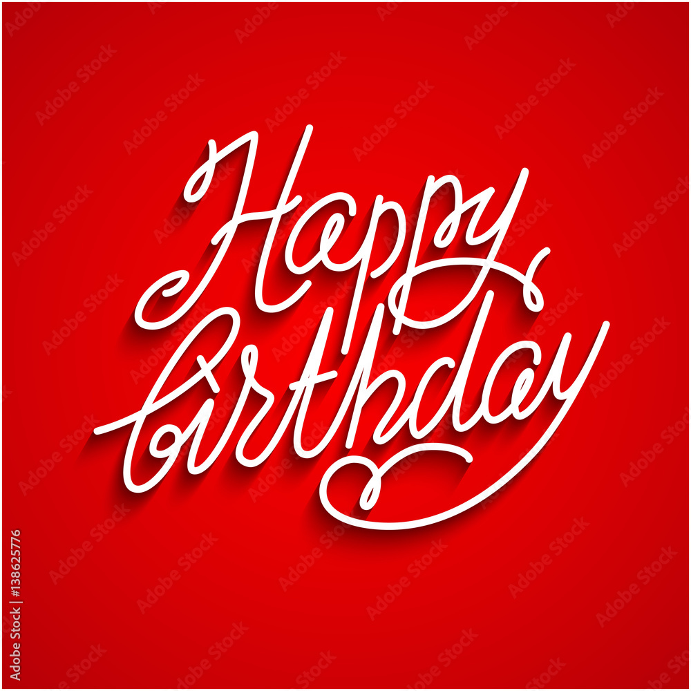 Happy birthday red lettering