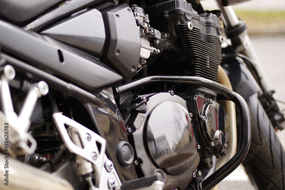 Obraz premium Motor eines Motorrads
