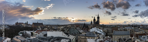 Fototapeta Naklejka Na Ścianę i Meble -  Panoramic view of Krakow city