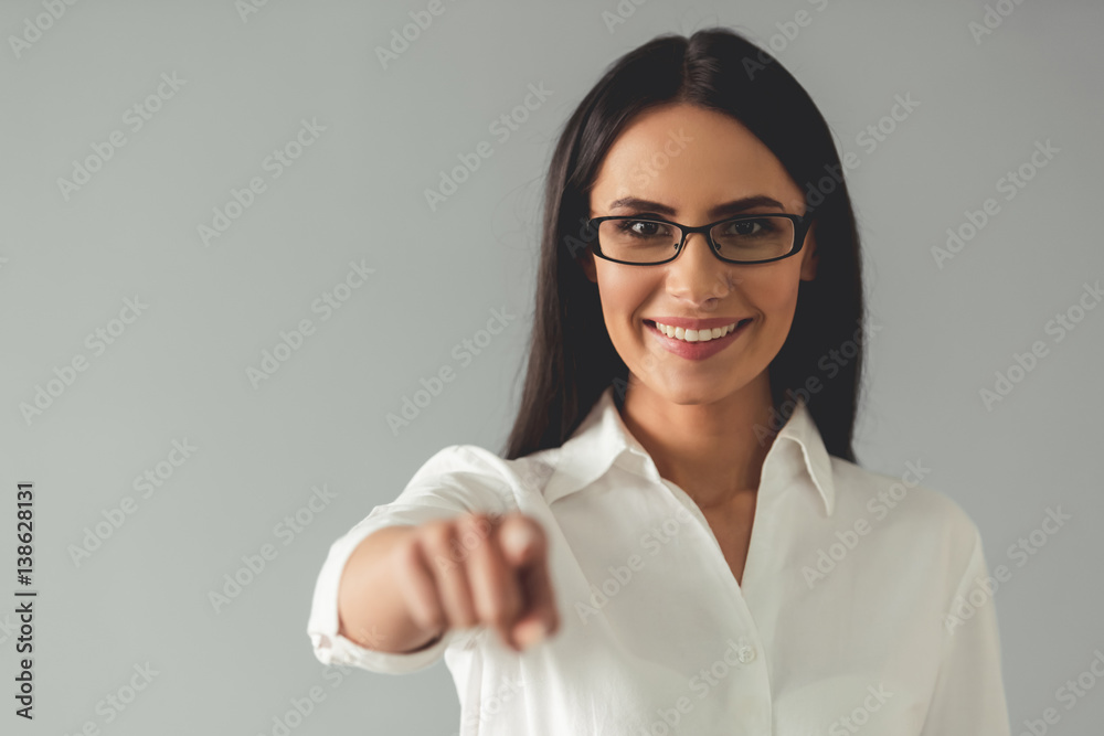 Beautiful young business woman