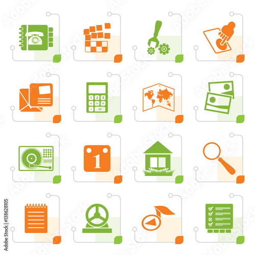 Stylized Mobile Phone and Computer icon - Vector Icon Set