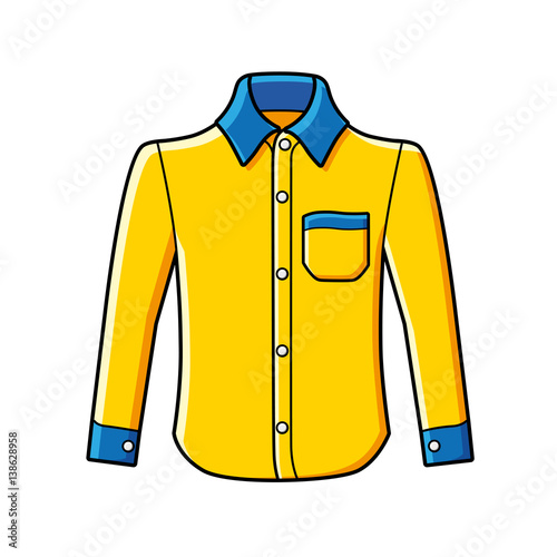 Yellow long sleeve shirt isolated.