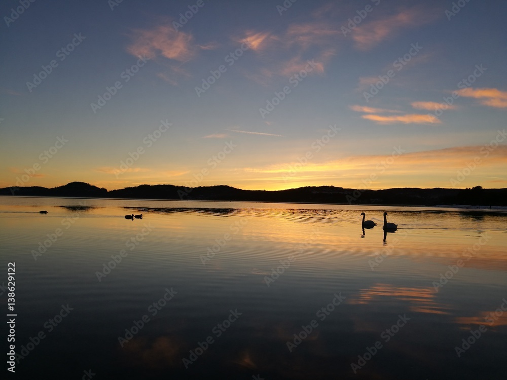 Fototapeta premium Beautiful sunset by the sea