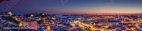 Panorama of Lisbon at dusk © Puravidaniel