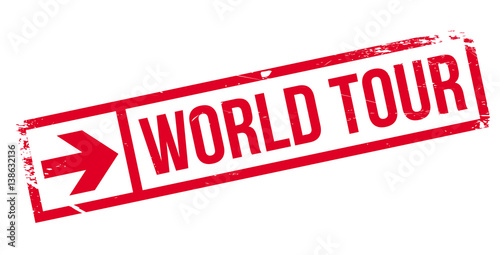 World Tour rubber stamp. Grunge design with dust scratches. Effects can be easily removed for a clean, crisp look. Color is easily changed.