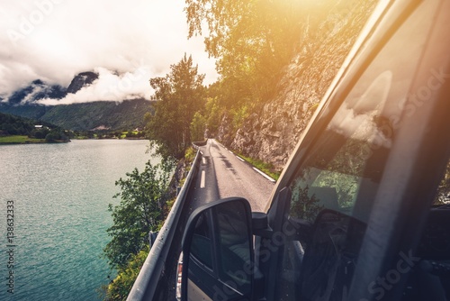 Driving Narrow Norwegian Road