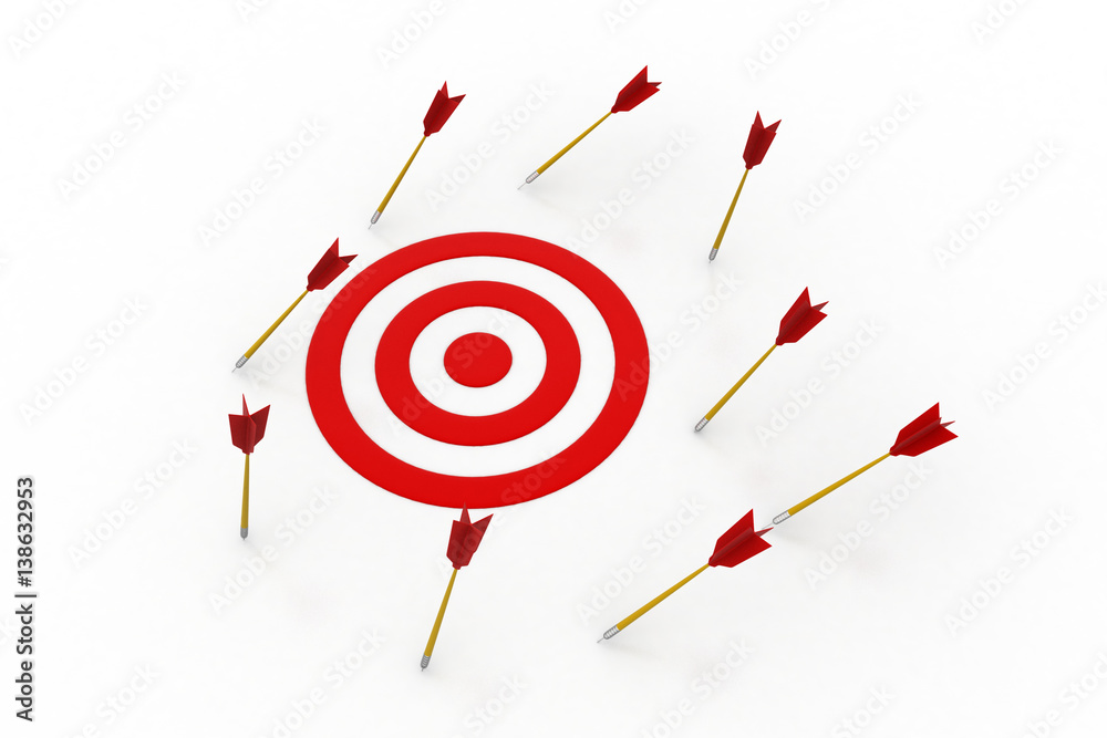 Arrows hitting out of the target Arrows hitting out of the target