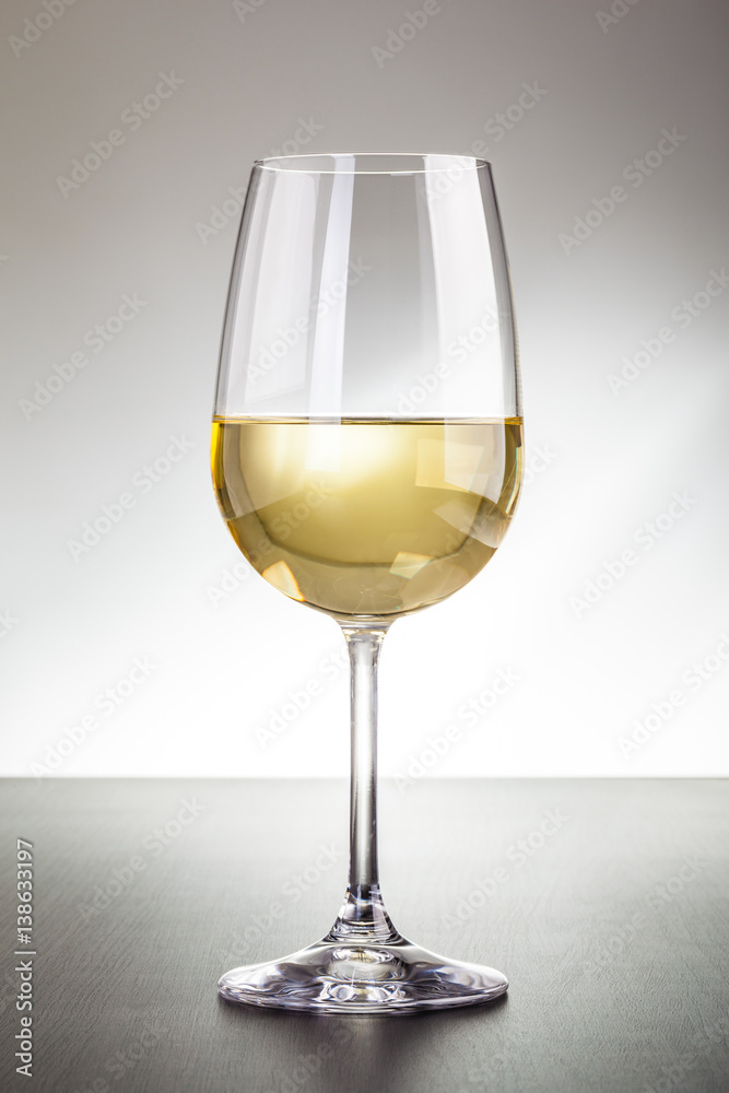 Shiny white wine glass Shiny white wine glass