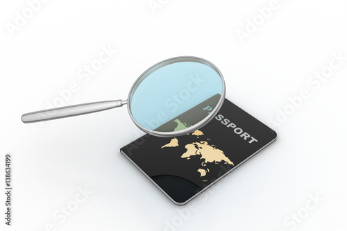 Passport with magnifier