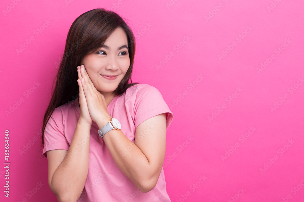 Shy woman smiling Shy woman smiling
