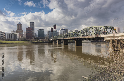 Portland Oregon skyline and bridge. © RG
