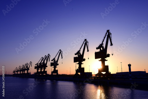 Gantry crane in the port