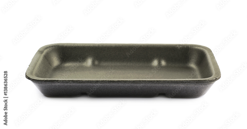 Plastic foam food tray isolated Plastic foam food tray isolated