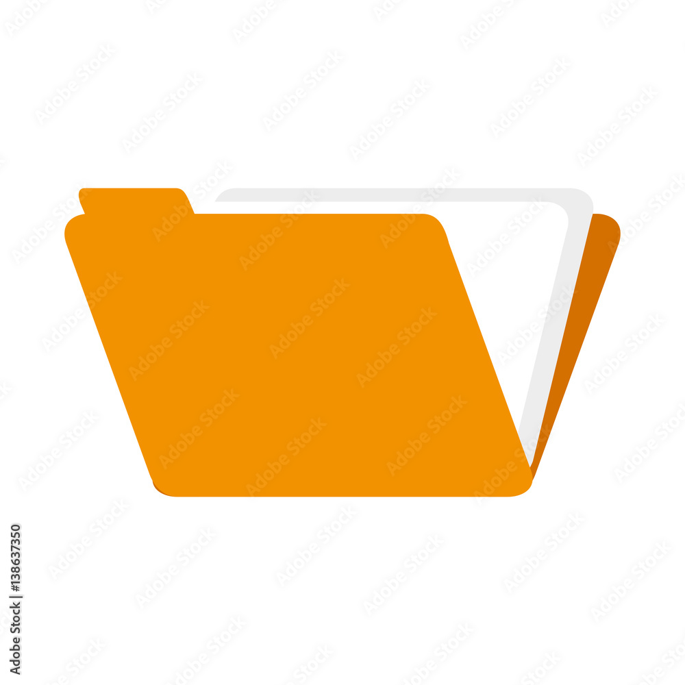 color silhouette with folder with sheets vector illustration