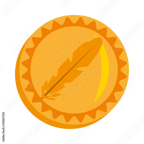 feathercoin money golden icon vector illustration eps 10 photo