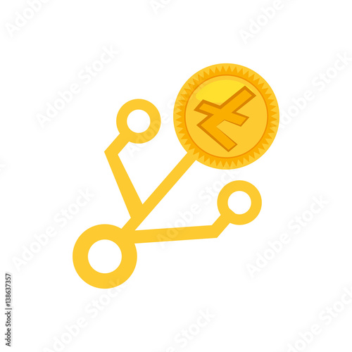money litecoin golden virtual vector illustration eps 10