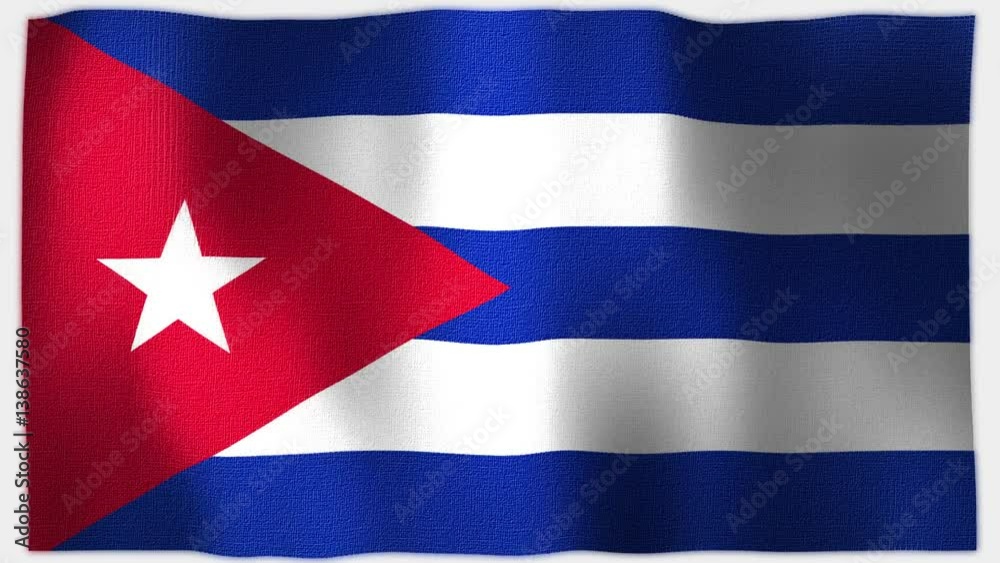 Cuban, Cuba, Flag Canvas Texture - 4K 3D Animation Cuban, Cuba, Flag Canvas Texture - 4K 3D Animation