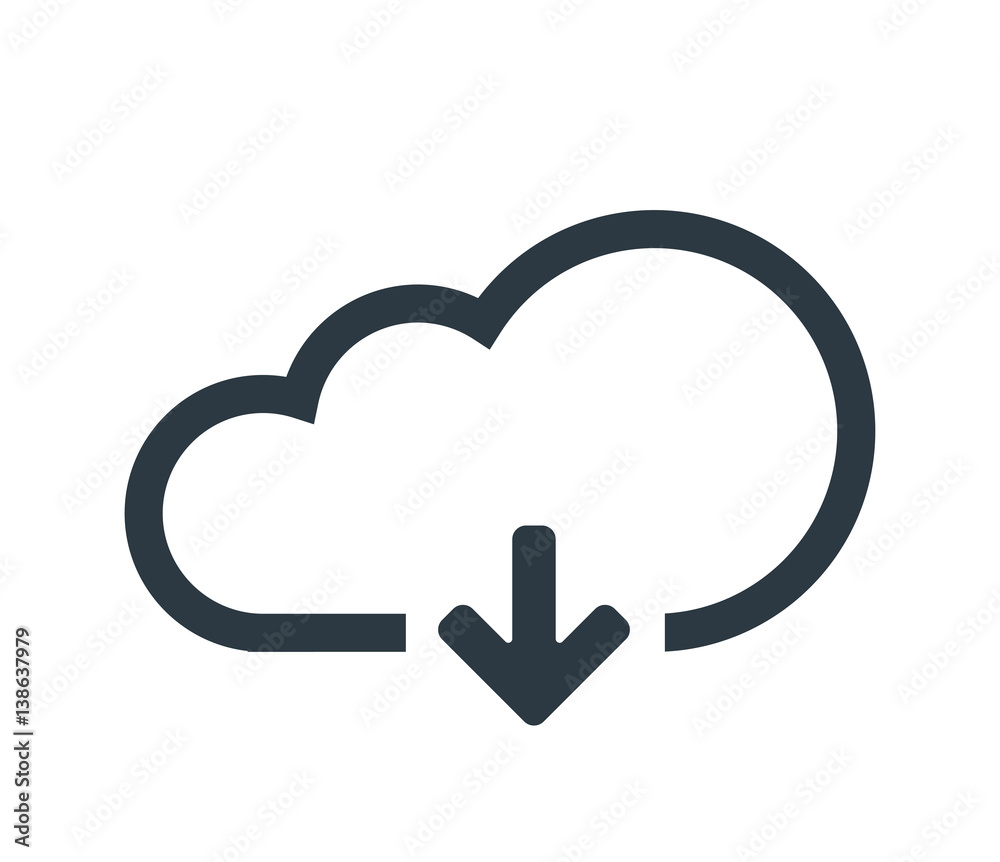 Cloud Computing with Download Icon Cloud Computing with Download Icon