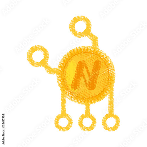 drawing namecoin web icon vector illustration eps 10