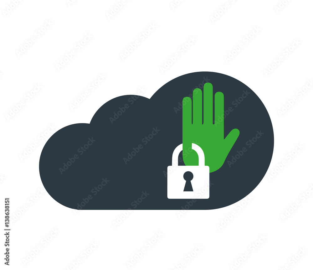 Obraz premium Cloud Computing with Security Icon