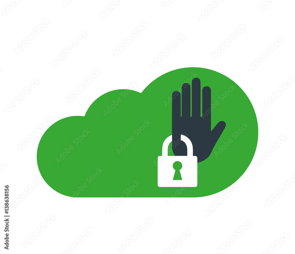 Obraz premium Cloud Computing with Security Icon