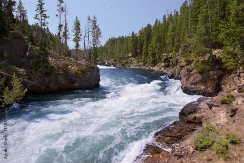 Canvas Print Rushing river in Yellowstone National Park