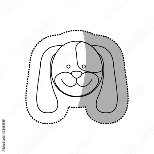 Fototapeta Naklejka Na Ścianę i Meble -  monochrome contour sticker with dog head vector illustration