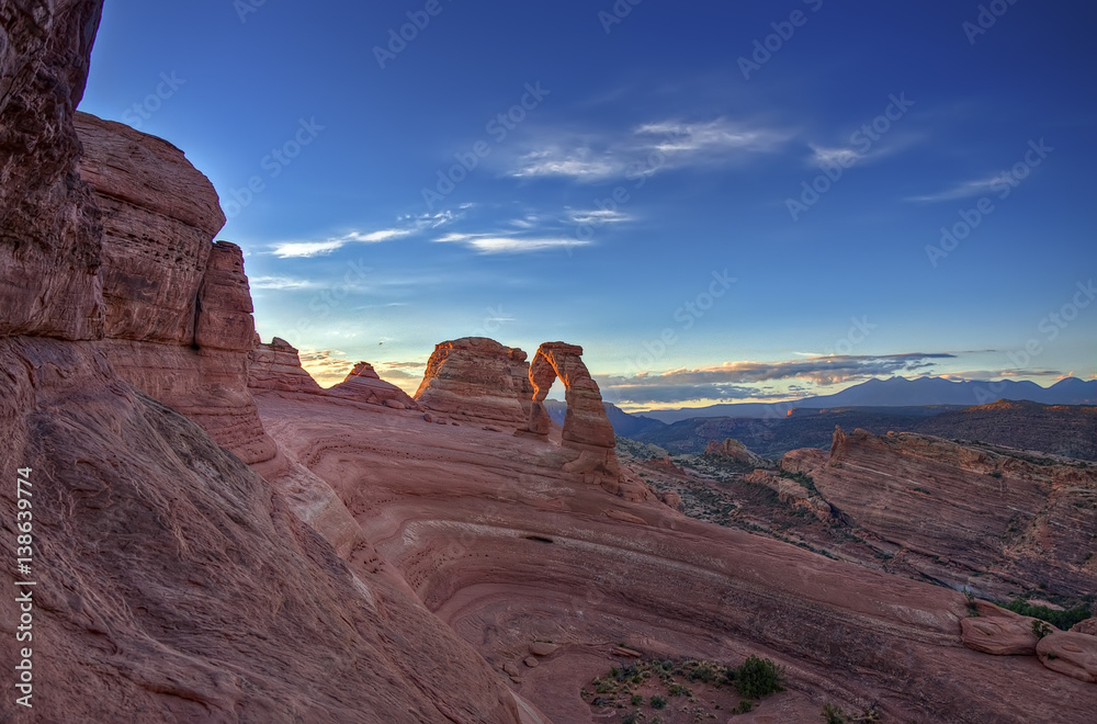 Delicate Arch at Sunrise in Arches National Park Near Moab, Utah