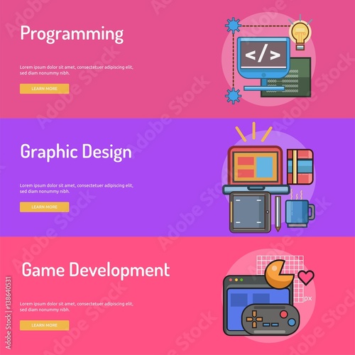 Web and Development Conceptual Banner Design