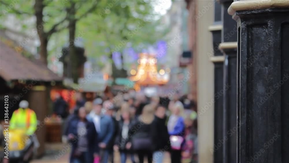 Large Anonymous Crowd Busy German Christmas Market Stall Xmas Lights Large Anonymous Crowd Busy German Christmas Market Stall Xmas Lights