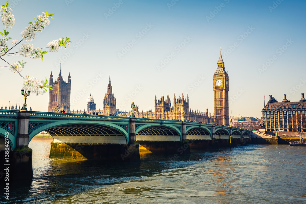 Big Ben and westminster bridge in London