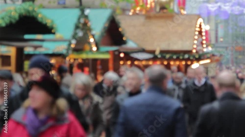 Wallpaper Mural Large Anonymous Crowd Busy German Christmas Market Stalls Xmas Lights Torontodigital.ca