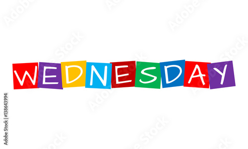 wednesday, text in colorful rotated squares