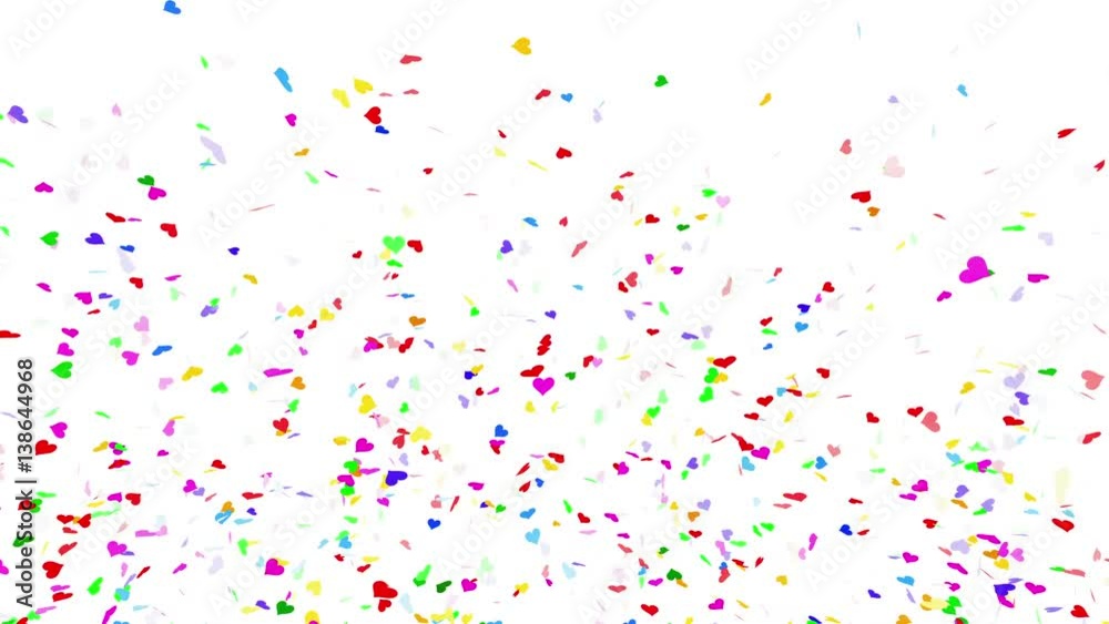 Colorful confetti Heart particles.