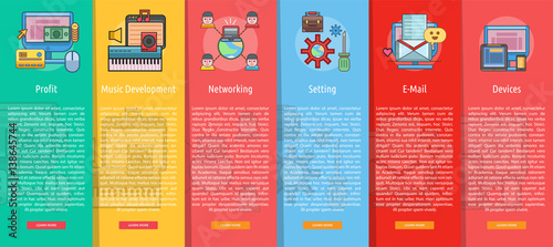 Slika na platnu Web and Development Vertical Banner Concept