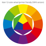 Itten 12 color wheel, RGB palette, scalable vector
