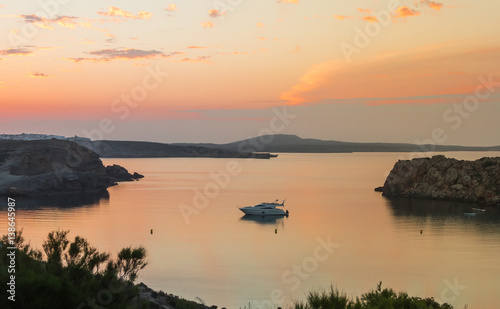 Summer sunset in Arenal d'en Castell, Menorca, Spain