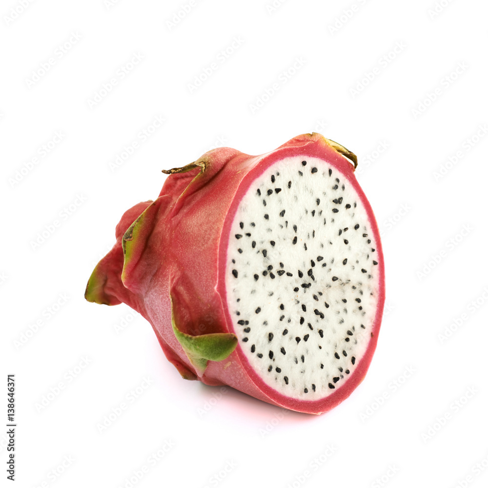 Sliced half of a dragon fruit Sliced half of a dragon fruit