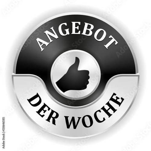 Silberner "Angebot der Woche" Siegel mit schwarzem Rand