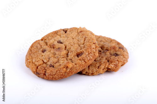 chocolate chip cookies on white