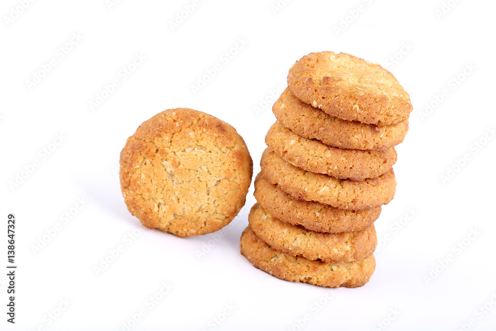 honey oatmeal cookies on white