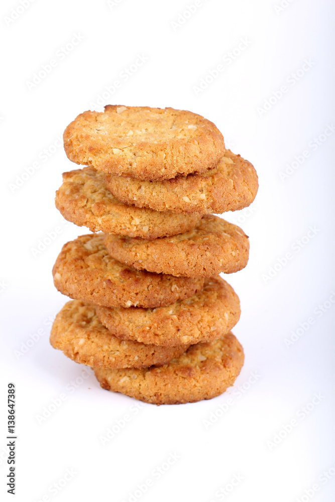 honey oatmeal cookies on white honey oatmeal cookies on white