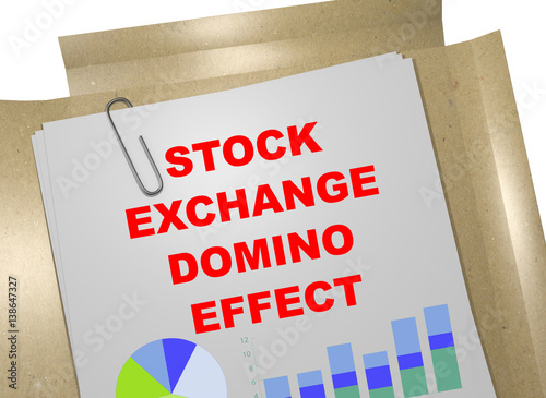 Stock Exchange Domino Effect concept